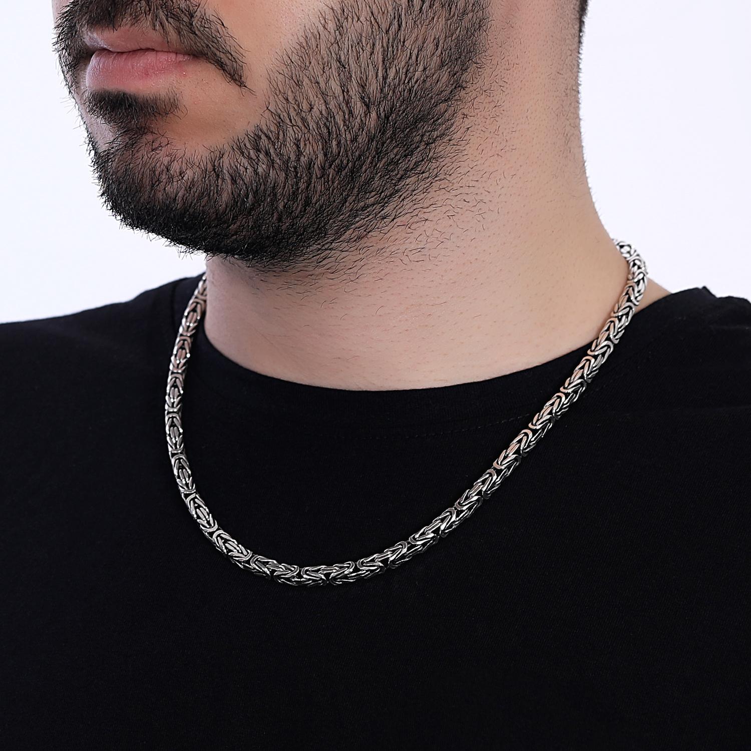925%20Ayar%20Gümüş%20Oksitlenmiş%20Byzantine%20Kral%20Kolye